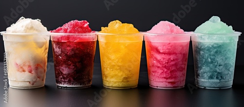 Colorful slushy in a cup photo