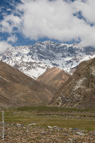 Snow Capped Mountain of Andes in Cajón del Maipo photo