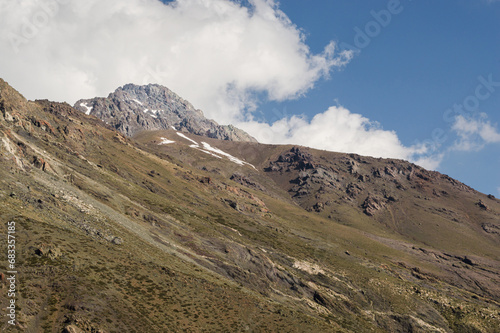Snow Capped Mountain of Andes in Cajón del Maipo photo