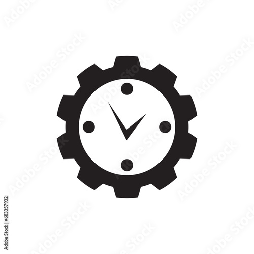 clock logo icon design vector illustration,