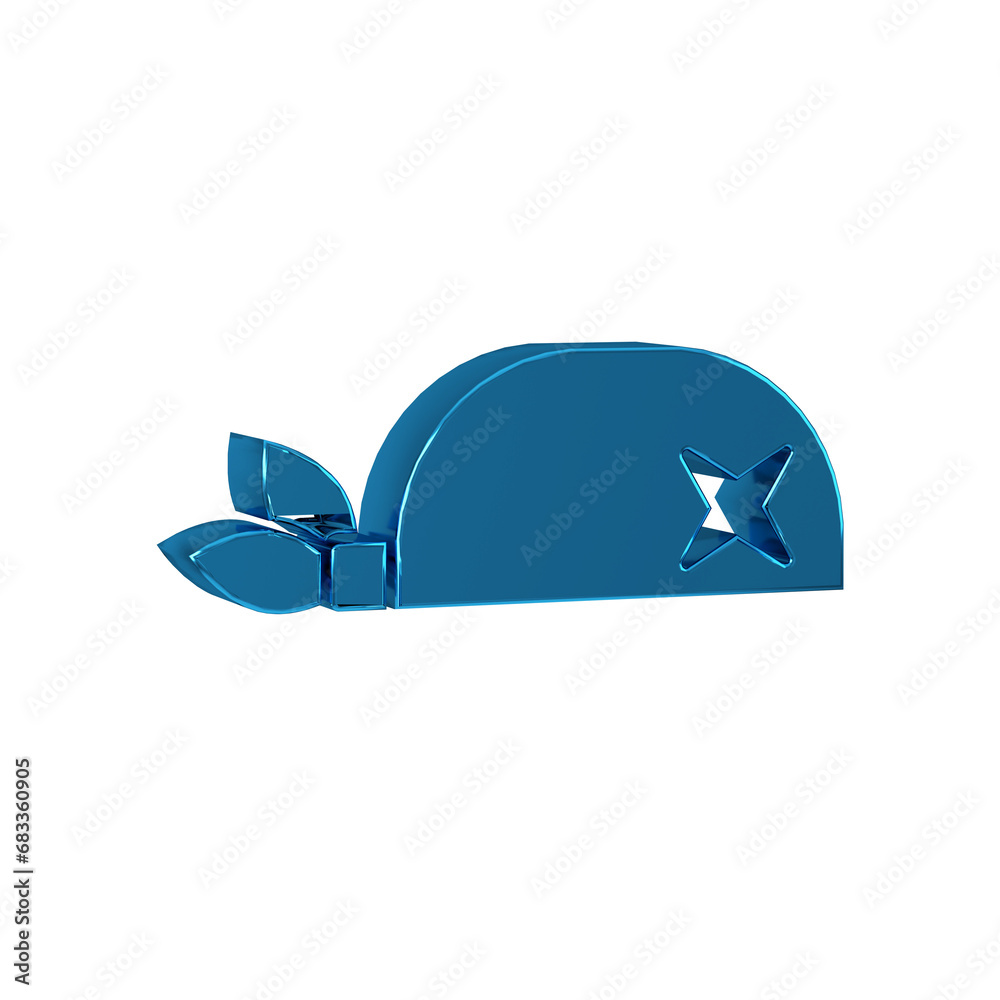 Blue Pirate bandana for head icon isolated on transparent background. Blue Pirate bandana for head icon isolated on transparent background.
