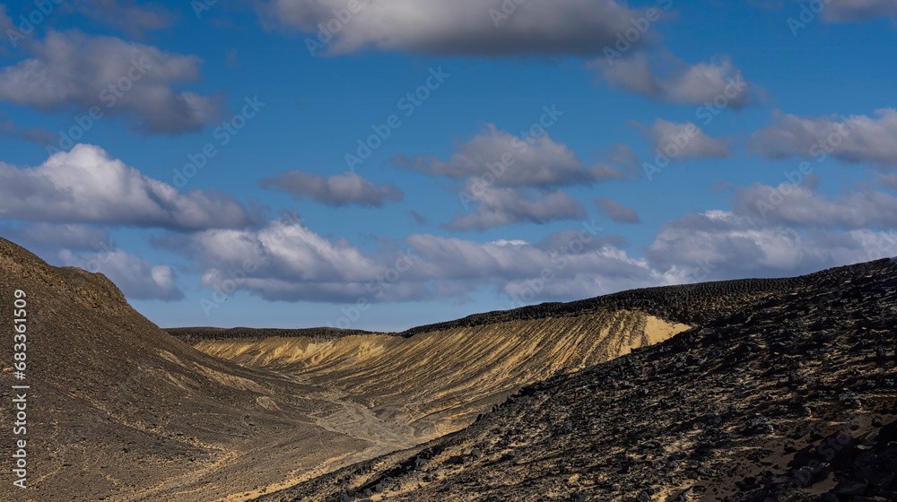 landscape with blue sky