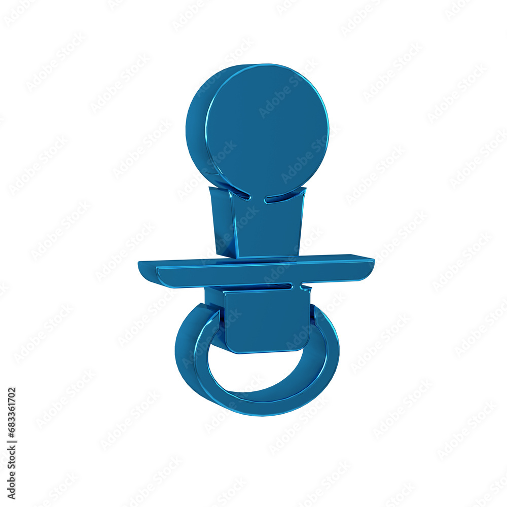 Blue Baby dummy pacifier icon isolated on transparent background. Toy of a child. Blue Baby dummy pacifier icon isolated on transparent background. Toy of a child.