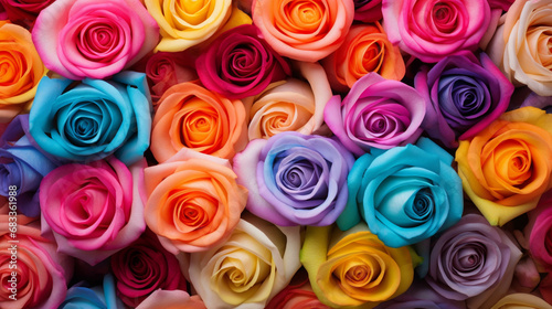 Colorful roses sold at various festivals.