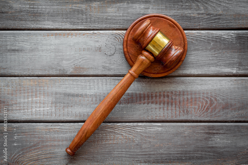 Wooden judge gavel top view. Law and justice concept Wooden judge gavel top view. Law and justice concept