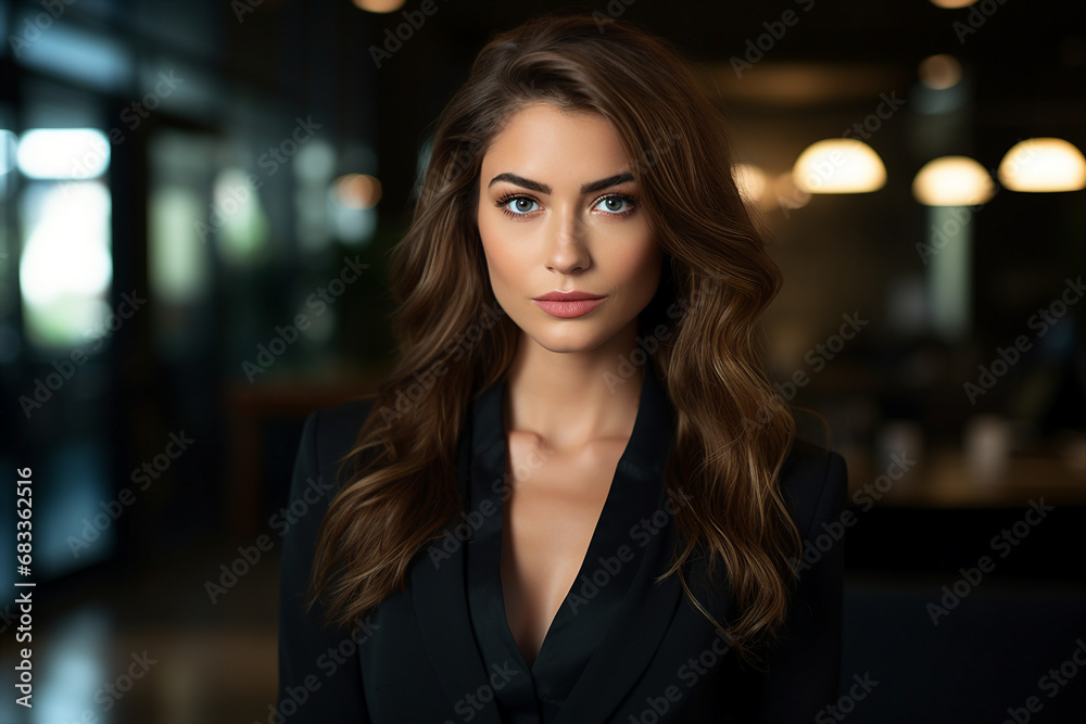 Generative AI picture portrait of amazing gorgeous office worker young woman