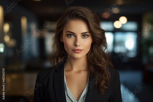 Generative AI picture portrait of amazing gorgeous office worker young woman