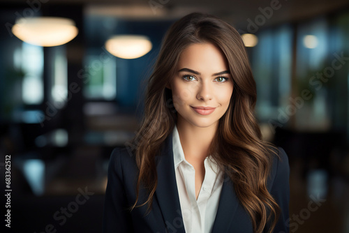 Generative AI picture portrait of amazing gorgeous office worker young woman