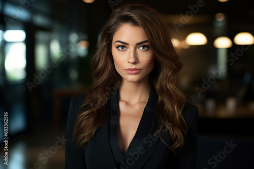 Generative AI picture portrait of amazing gorgeous office worker young woman