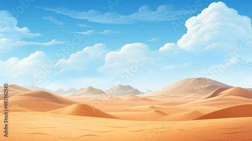 A dry desert surrounded by sand dunes with a clear sky.