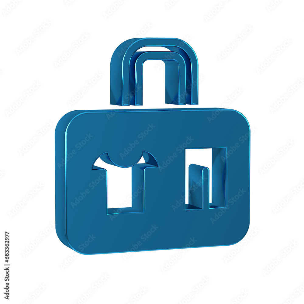 Blue Suitcase for travel icon isolated on transparent background. Traveling baggage sign. Travel luggage icon. Blue Suitcase for travel icon isolated on transparent background. Traveling baggage sign. Travel luggage icon.