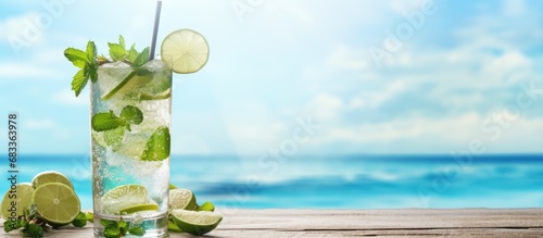 Beachside wine bar with mojitos in the summertime photo