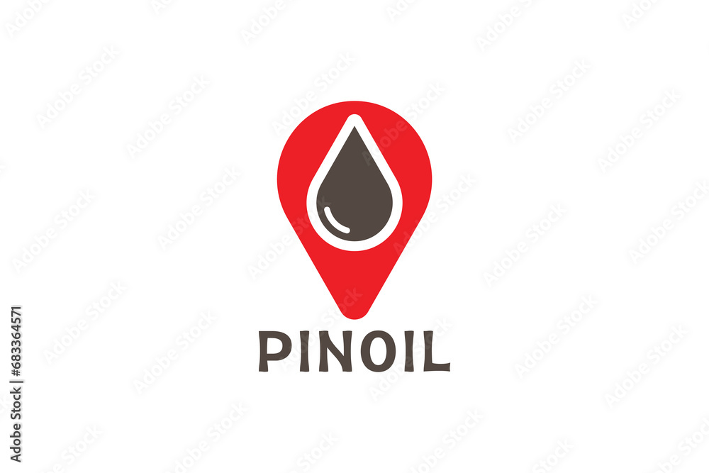Fototapeta premium Oil and pin map location logo illustration