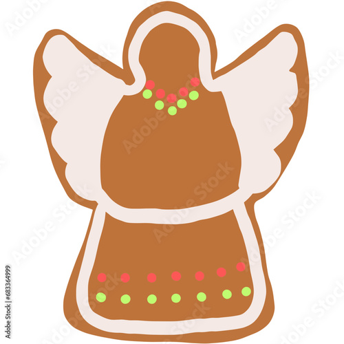 gingerbread angle line art drawing.