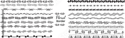 seamless decorative floral and ornamental border design hand drawn vector