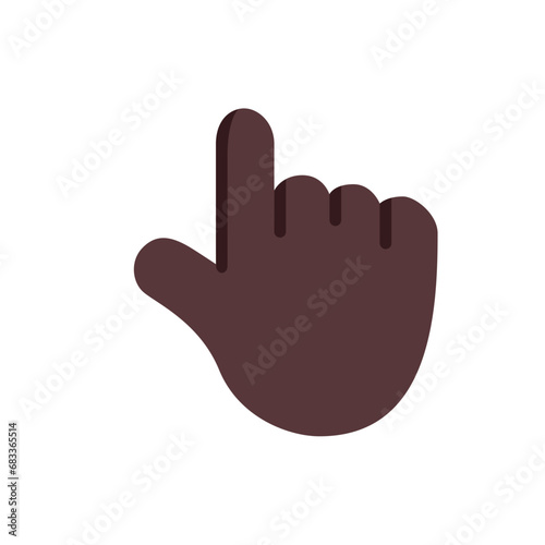 Backhand Index Pointing Up: Dark Skin Tone