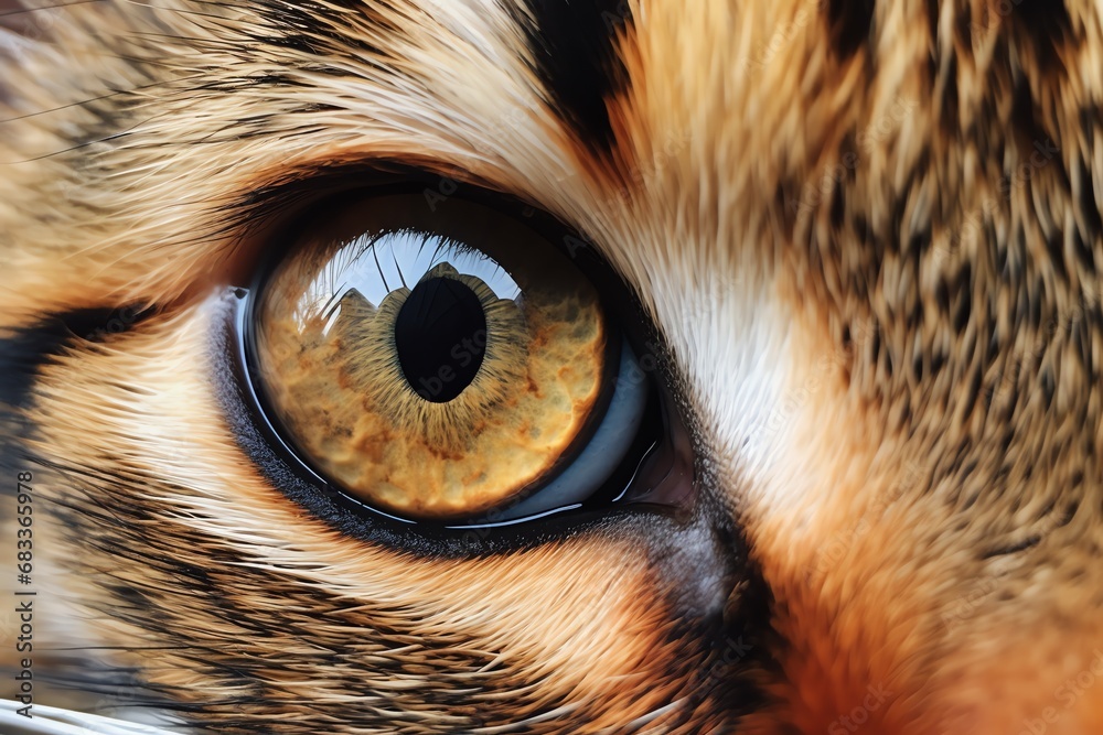 close up of a cat's eye