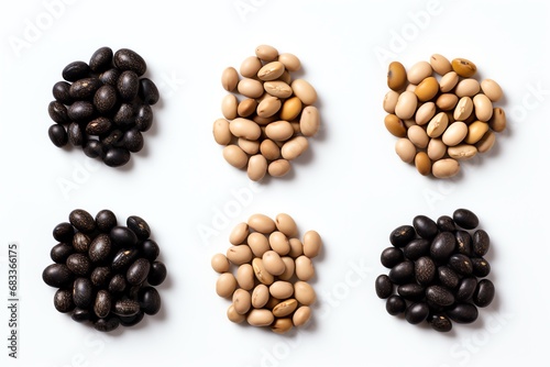 a group of different colored beans