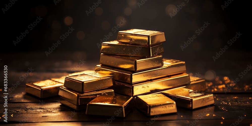 a stack of gold bars a stack of gold bars