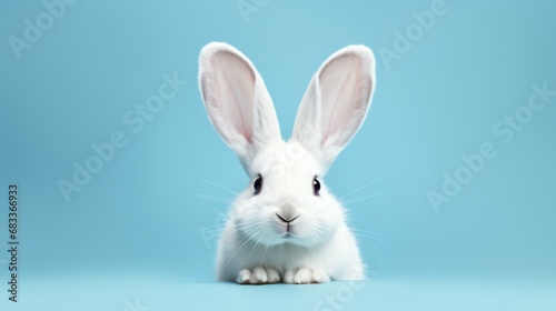 a white rabbit with long ears © Dumitru