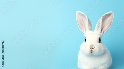 a white rabbit with long ears © Dumitru