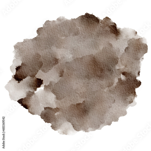 Pinecone, Brown Watercolor Paint Stain Background Circle, Abstract Paper Texture Color of the year