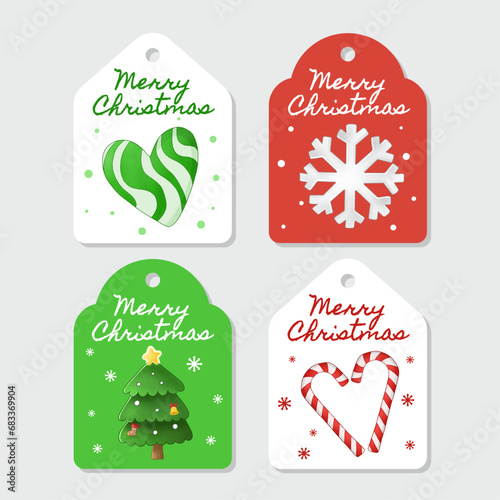 Hand drawn christmas label collection