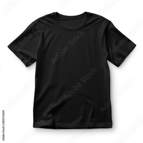 Black t-shirt mockup isolated on white background