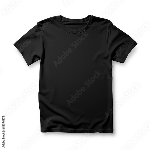 Black t-shirt mockup isolated on white background