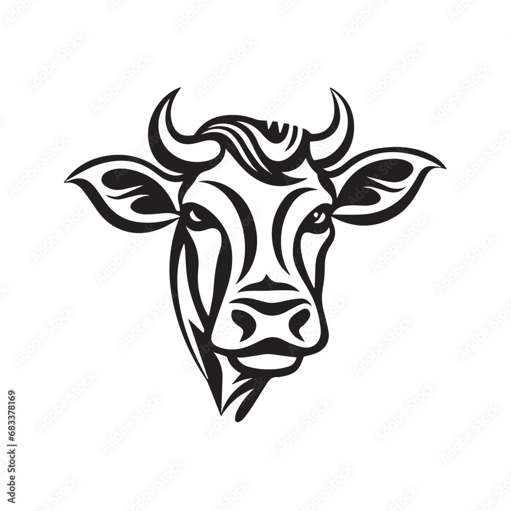 Cow in cartoon, doodle style. Isolated 2d vector illustration in logo, icon style, Eps 10. AI Generative
