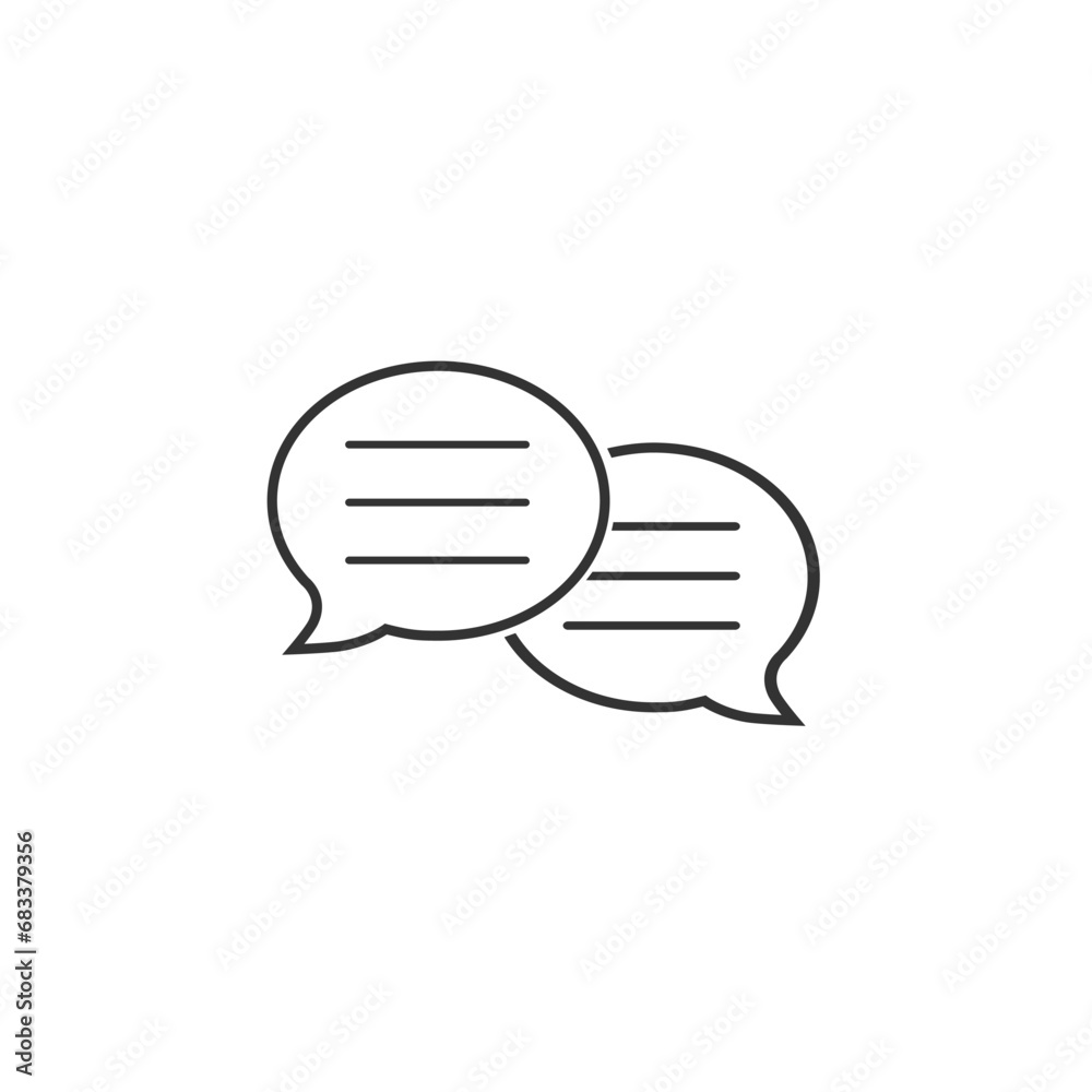 Speech bubble icon. Vector on white