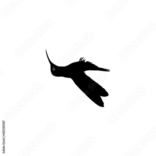 Flying Hummingbird Silhouette, can use Art Illustration, Website, Logo Gram, Pictogram or Graphic Design Element. Vector Illustration  © Berkah Visual