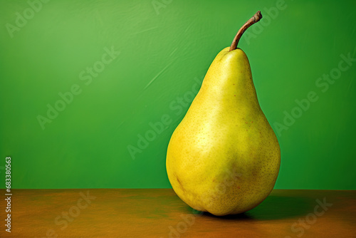 Green Pear with Leaf