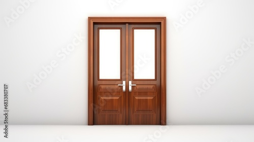 Door with a white wall in the background