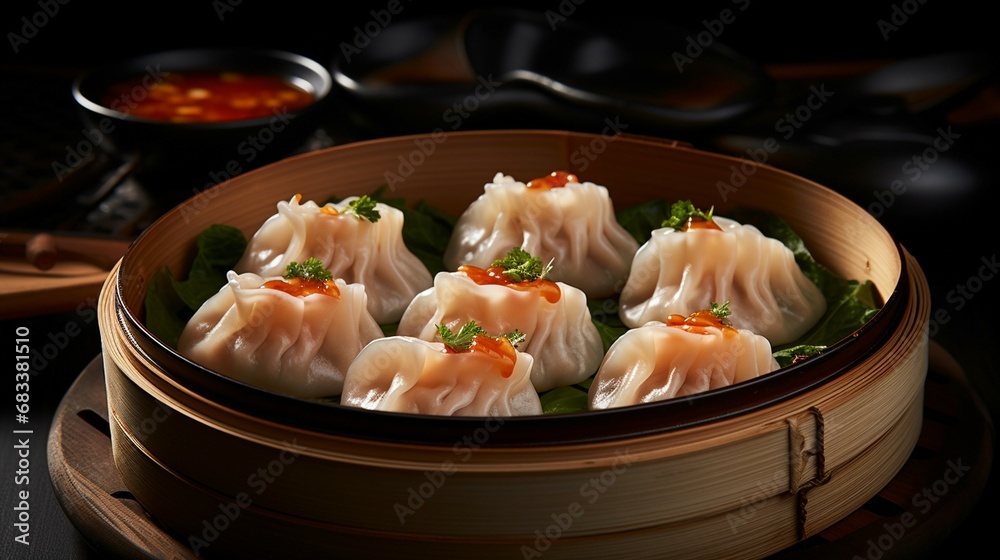 Steamed dumplings Isolated on background, Fresh Tasty Food, Dimsum, Bun, Chinese Traditional Food