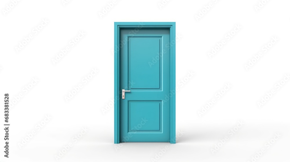 blue door isolated in white background blue door isolated in white background