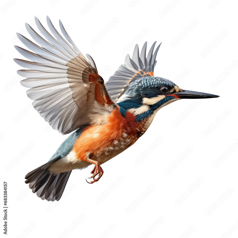 Obraz premium Flying kingfisher isolated png
