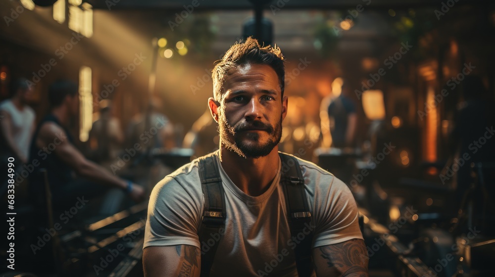Gym Enthusiast Excelling on the Rowing Machine Gym Enthusiast Excelling on the Rowing Machine