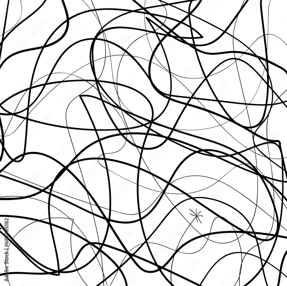 A tangled line, wire, or web with one barbed end A tangled line, wire, or web with one barbed end
