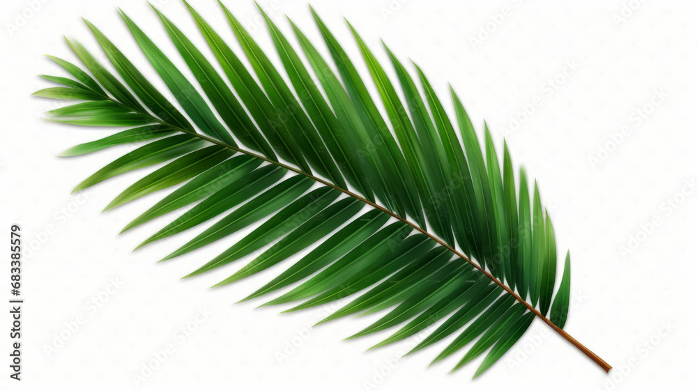 Green leaf of coconut palm tree on transparent background png file ...
