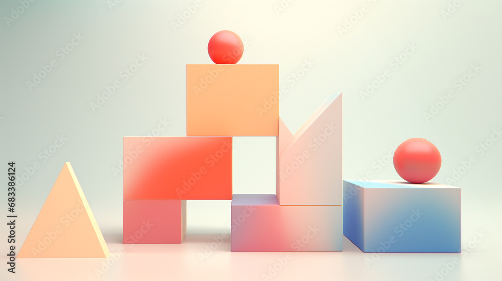 ビジネス背景イラスト　アイディア　ひらめき　立体　3d 