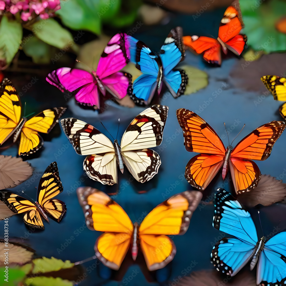 Colorful butterfies in zoom in nature view
Colorful butterfies in zoom in nature view