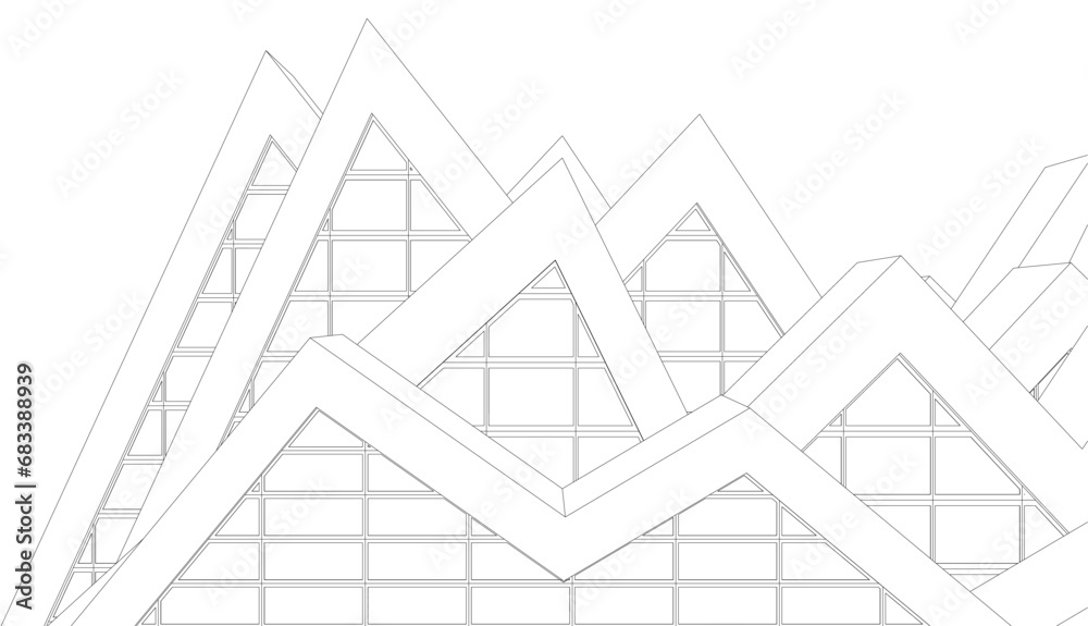 Abstract architecture vector 3d illustration Abstract architecture vector 3d illustration