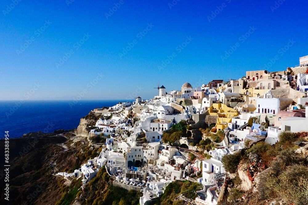 Village situated above an impressive cliff Village situated above an impressive cliff