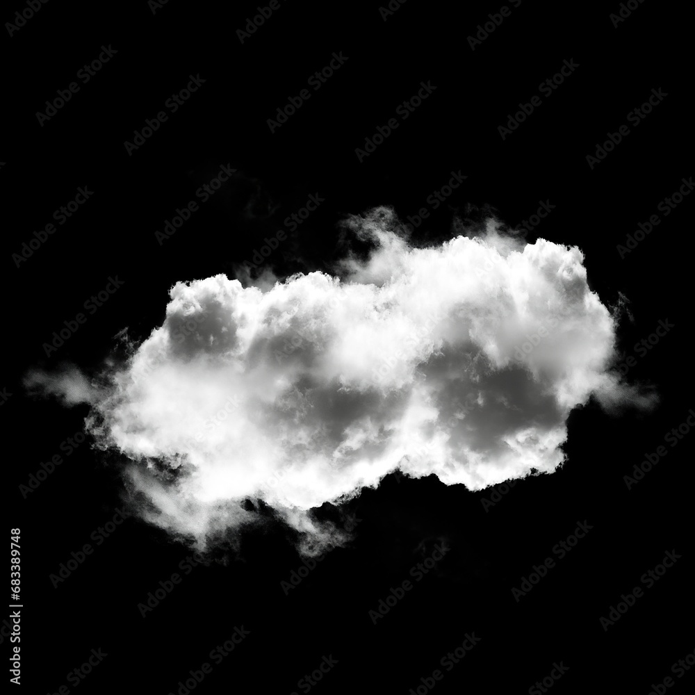 Single cloud isolated over black background, 3D illustration Single cloud isolated over black background, 3D illustration