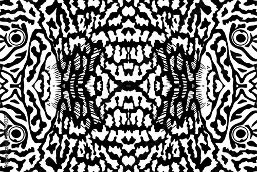 Artistic Motifs Pattern Inspired by Symphysodon or Discus Fish Skin, for decoration, ornate, background, website, wallpaper, fashion, interior, cover, animal print, or graphic design element