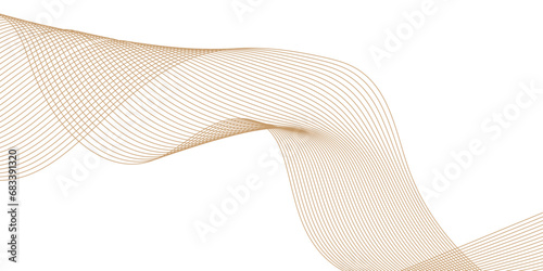 Technology abstract lines gold gradient color on white background. transparent background in concept of luxury, technology, science, music, modern. 