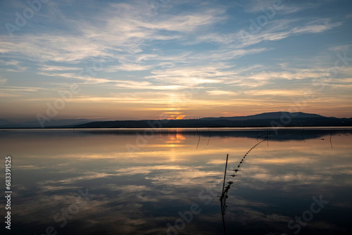 Coucher de soleil sur l'étang de Leucate © Catherine