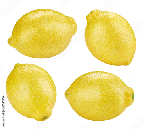 Collection lemon isolated on white background