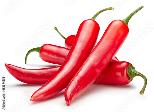 Clipping path isolated hot chili  peppers